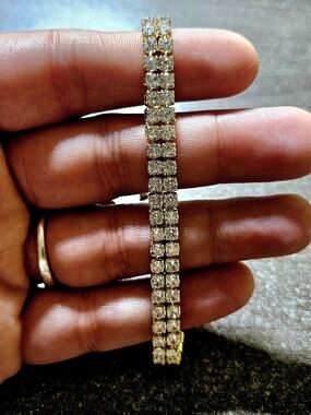 18k Gold Filled Clear Crystal Tennis Bracelet
